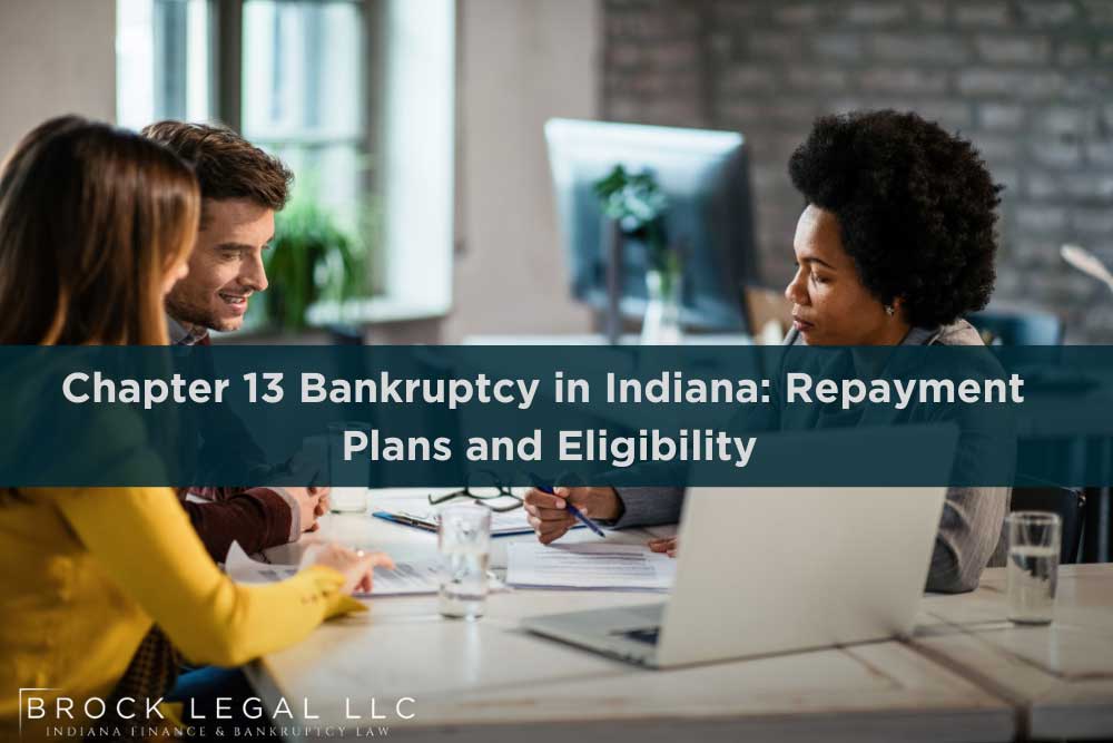 Chapter-13-Bankruptcy-in-Indiana–Repayment-Plans-and-Eligibility-1 Clients meeting with bankruptcy attorney to discuss Chapter 13 repayment plans and eligibility in Indiana.