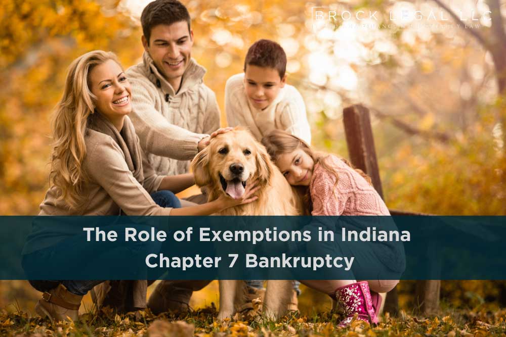 The Role of Exemptions in Indiana Chapter 7 Bankruptcy-1 Family enjoying fall with dog, representing the importance of exemptions in Indiana Chapter 7 bankruptcy for homeowners.